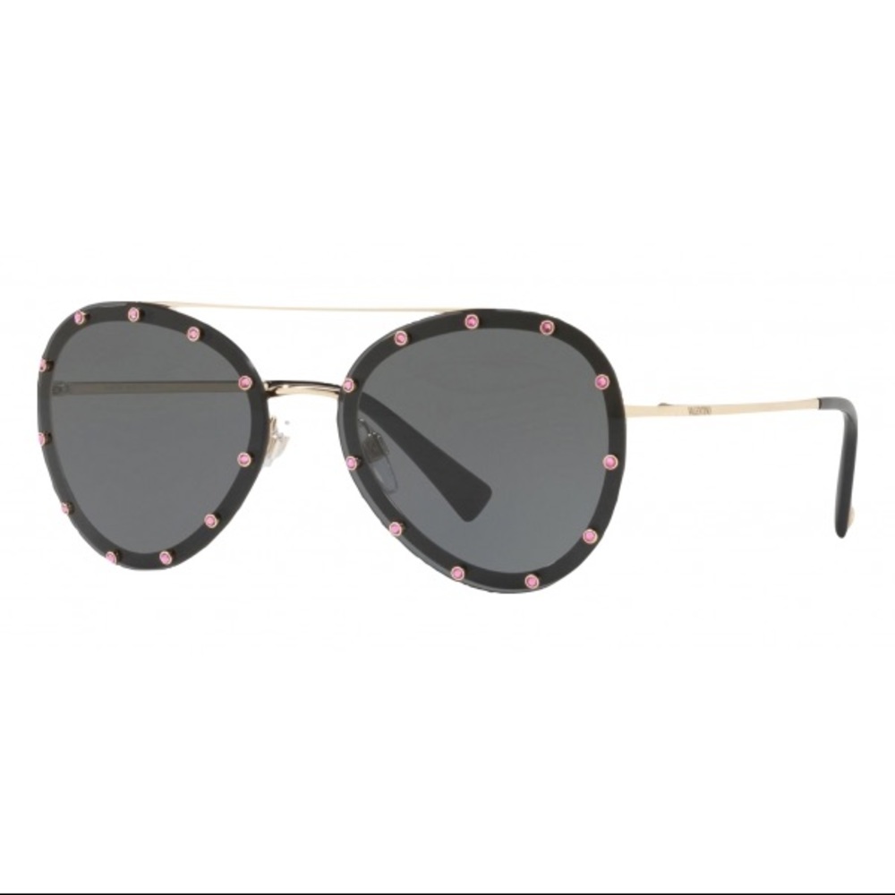 CRYSTAL STUDDED VALENTINO AVIATOR SUNGLASSES